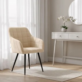 Sada dvoch jedálenských stoličiek LUXANO zamatové, béžové / čierne nohy (2 ks)