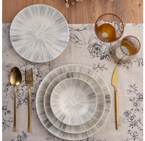 Jedálna sada 24 ks sivá/porcelán