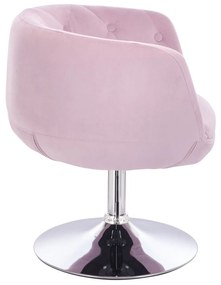 LuxuryForm DESIGN Kreslo MONTANA VELUR na striebornom tanieri - levanduľa