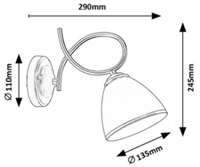 Brilagi - Nástenná lampa FRED 1xE27/60W/230V zlatá