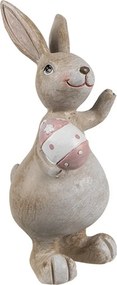 Dekorácia hnedý králik s vajíčkom - 5*4*11 cm