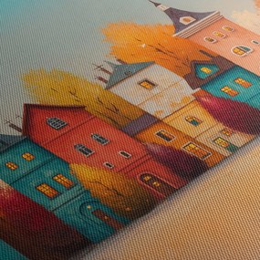 Obraz - Jesenná dedina (90x60 cm)
