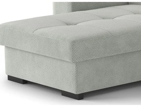 Rozkladacia sedačka s úložným priestorom a taburetom PALERMO, svetlosivá, ľavé prevedenie