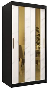 Skriňa Platinum Pole 100 čierna marmur/biely