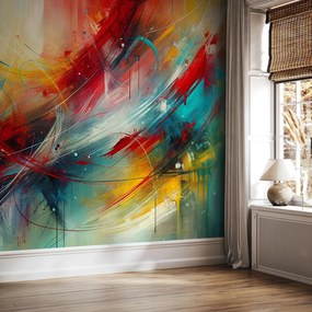 Fototapeta - Abstrakcia s červenou (147x102 cm)