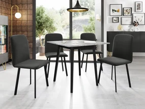 Jedálensky set so 4 stoličkami Renkiz S 85/85, Farby:: biela / čierna, Dostupné poťahy: Amor Velvet 4322