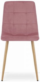 Jedálenský set 1 + 4, stôl UMEKO 120x80 cm dub sonoma + ružová zamatová stolička KARA