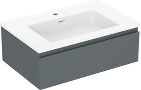 Mexen Orio, kúpeľňová skrinka 70 cm s umývadlom Otis, 1 zásuvka, grafitová matná/biela matná, 91A10-07023-1-BF66-W18M01