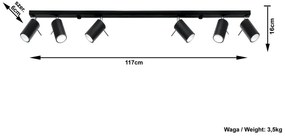 Čierne stropné svietidlo Sollux Etna 6L