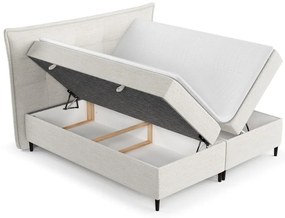 Krémovobiela boxspring posteľ s úložným priestorom 140x200 cm Sinai – Maison de Rêve