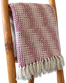Boho Pohodlný Prehoz - 125 x 150 cm - Rubínová Dvojfarebná Sada 2 ks zvyhodnená cena
