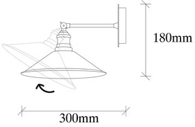 Nástenná lampa Berceste VIII čierna