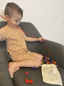 Grimm's - Farebné drevené koráliky - 55 ks