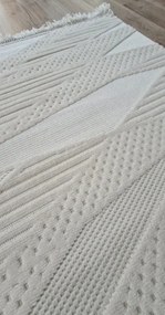 Moderný koberec v boho štýle TWIST CREAM 30629A – krémová a béž Rozmer: 60x100 cm