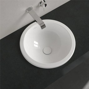 VILLEROY &amp; BOCH Loop &amp; Friends okrúhle zápustné umývadlo bez otvoru, s prepadom, priemer 450 mm, biela alpská, s povrchom CeramicPlus, 614045R1