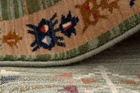 Koberec KESHAN, strapce 6902/53533 zelený / terakota