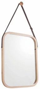 Závesné zrkadlo s bambusovým rámom Lemi 2, 33 x 1,5 x 40,5 cm