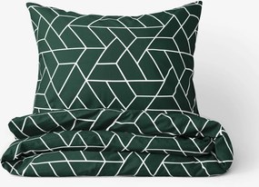 Goldea bavlnené posteľné obliečky - mozaika na tmavo zelenom 140 x 220 a 70 x 90 cm