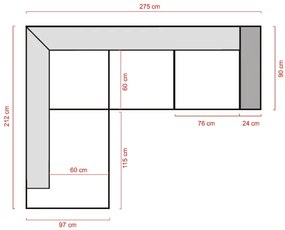 Svetlohnedá rohová sedacia súprava MICA Varianta sedačky: Ľavý roh