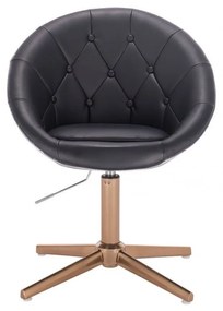 LuxuryForm DESIGN Kreslo VERA na zlatom kríži - čierne