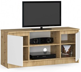 TV stolík Kapono (dub artisan + biela). Akcia -19%. Vlastná spoľahlivá doprava až k Vám domov. 1070712