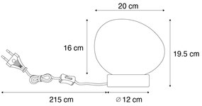 Japandi stolná lampa drevená s opálovým sklom - Sally