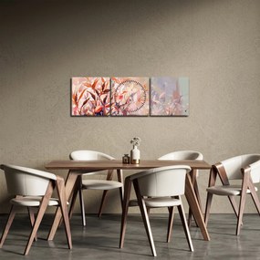 Obraz - Maľba pastelová jeseň (s hodinami) (90x30 cm)
