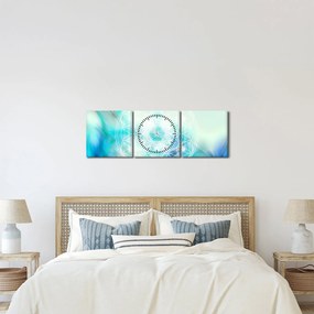 Obraz - Merkaba v tyrkysovom pozadí (s hodinami) (90x30 cm)