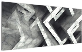 Abstraktný obraz kociek (120x50 cm)