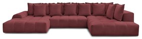 Vínovočervená ženilková rozkladacia/s úložným priestorom rohová pohovka (pravý roh/do tvaru "U") Everest – Bobochic Paris
