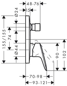 Hansgrohe Logis - Vaňová batéria pod omietku, chróm 71405000