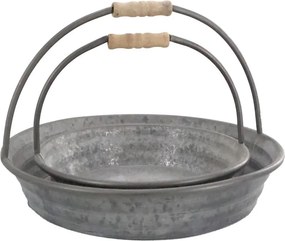 2ks plechový antik podnos Old French - 34*17*8 cm