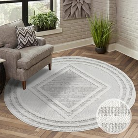 Dekorstudio Moderný okrúhly koberec LINDO 8853 - béžový Priemer koberca: 160cm