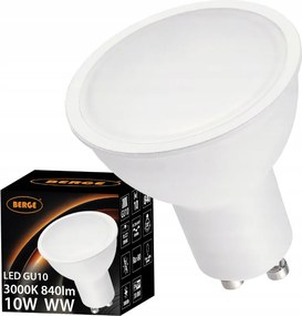 BERGE Sada 10x GU10 LED žiaroviek 10W - tepla biela