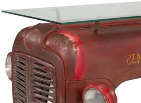 furniture-nabytek.cz - Lakovaný traktorový barový stôl s barovými stoličkami Kerala, kov, červený – 122×88×110 cm