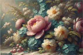 Obraz - Zátišie s kvetmi - maľba (90x60 cm)