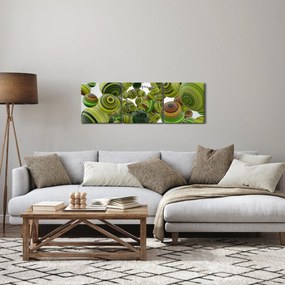 Obraz pruhovaných gúľ (s hodinami) (90x30 cm)