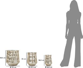 Sada 3 ks obalů na květináč Silver stříbrná