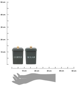 Sada 2ks kovová nádoba na kávu a cukor Melanie, 0,95 l