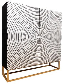 Dizajnová vysoká komoda Talitha 120 cm čierna / biela