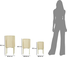 Sada 3 ks stojanů na květiny Betsy krémová