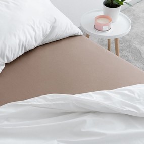 Goldea jersey elastická plachta - hnedá 90 x 200 cm