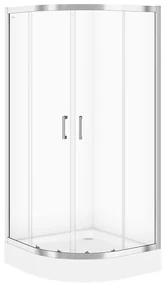 Cersanit Basic+Tako, štvrťkruhový sprchový kút 90x90x185 cm + sprchová vanička 90x16cm, biela, S601-118