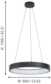 Eglo 900068 - LED RGBW Stmievateľný luster na lanku MARGHERA-Z LED/26W/230V