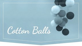 Tutumi Cotton Balls, LED svietiace guličky 200cm 10ks FL-01, tmavo-sivá, BAL-00005