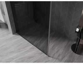Mexen, Mexen Kioto-XF sprchová stena s rámom 70 x 202 cm, grafit 10 mm, pištoľový kov - 800-070-104-95-40-X