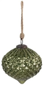 Zelená sklenená vianočná ozdoba L - Ø 15*15 cm