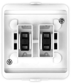 Elhard Vonkajšie zvončekové tlačidlo na omietku Tew, IP44, biele TE1002W