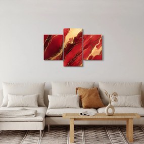 Obraz - Červeno-zlatý mramor (90x60 cm)