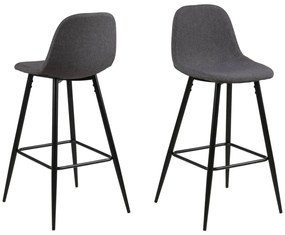 Dizajnová barová stolička Nayeli, šedá a čierna